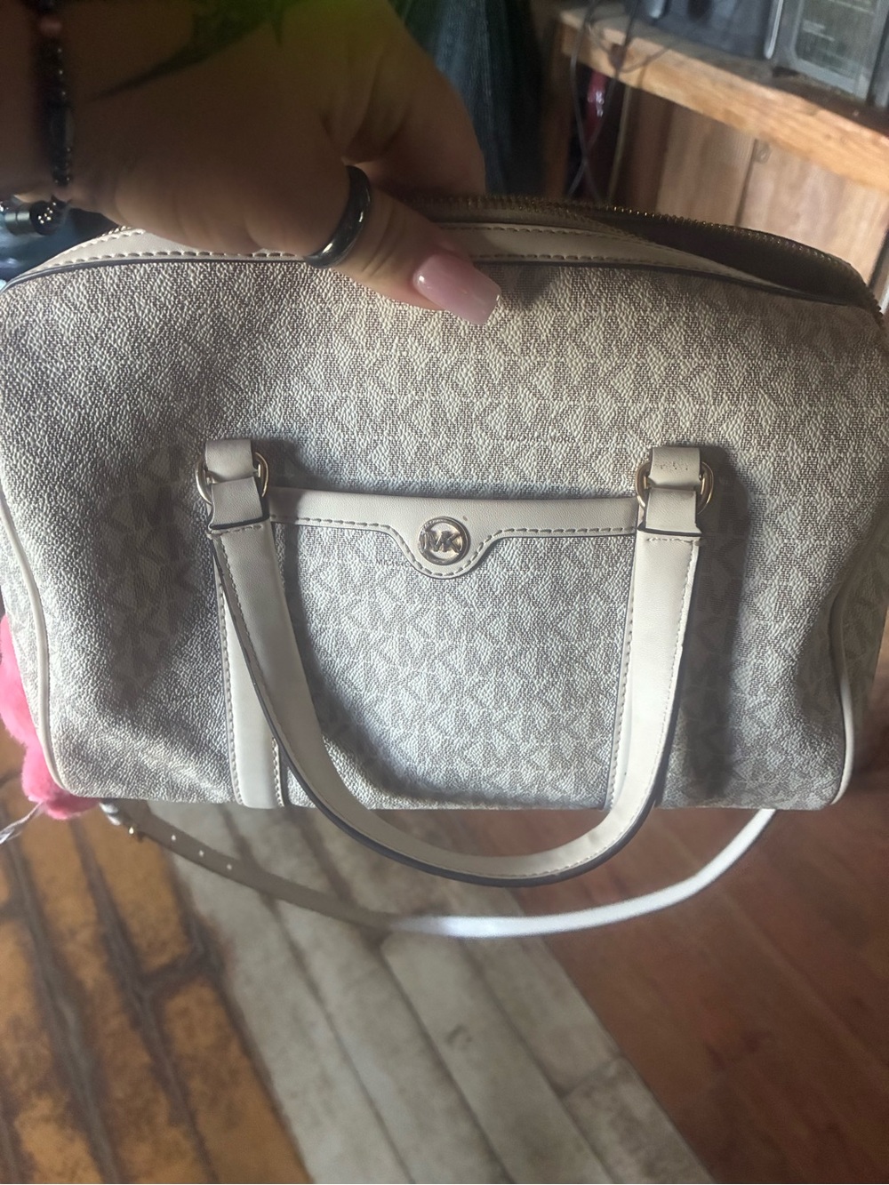 Michael Kors Cream Logo Crossbody Satchel